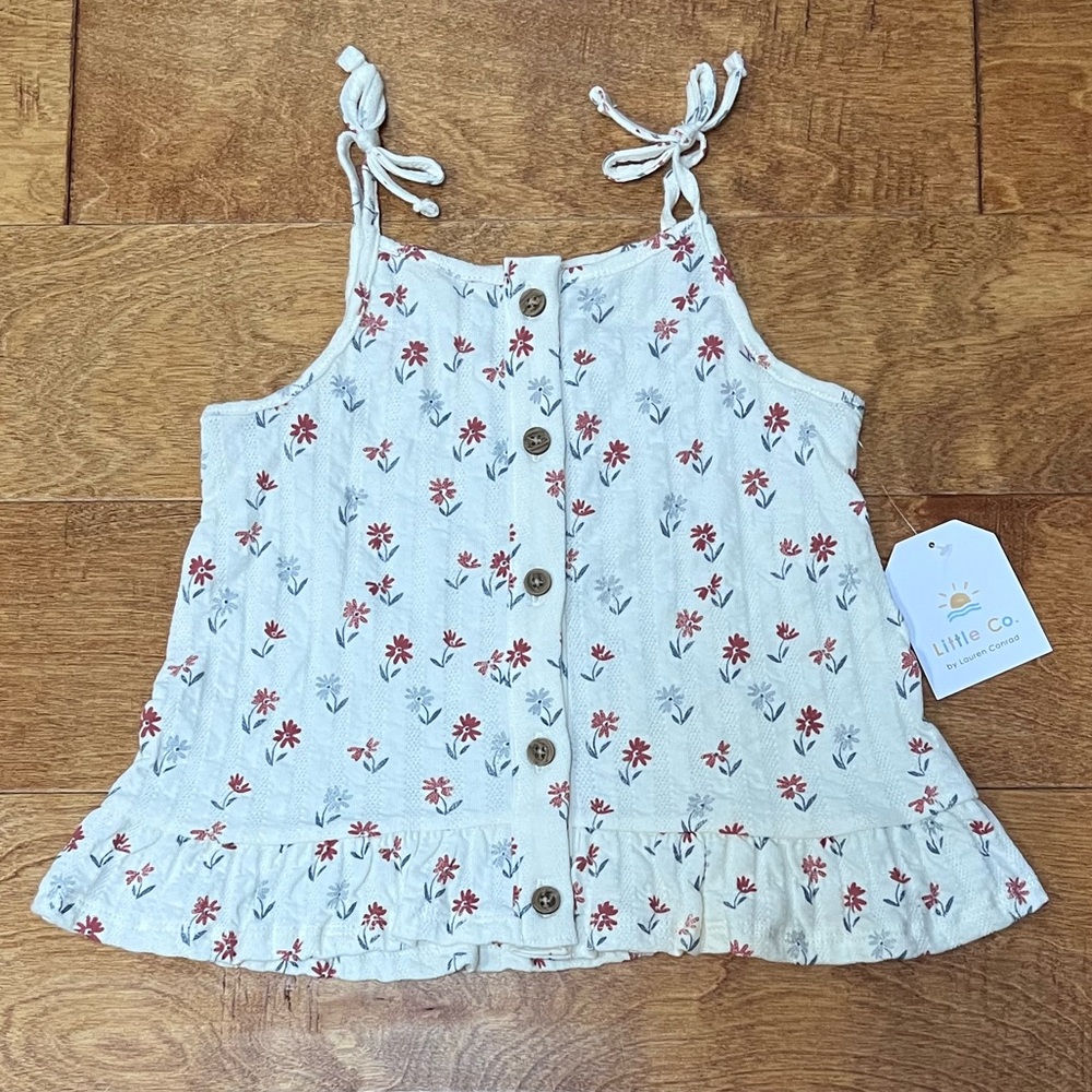NEW WITH TAGS Little Co by Lauren Conrad Button-Front Swing Floral Tank Top - 4T